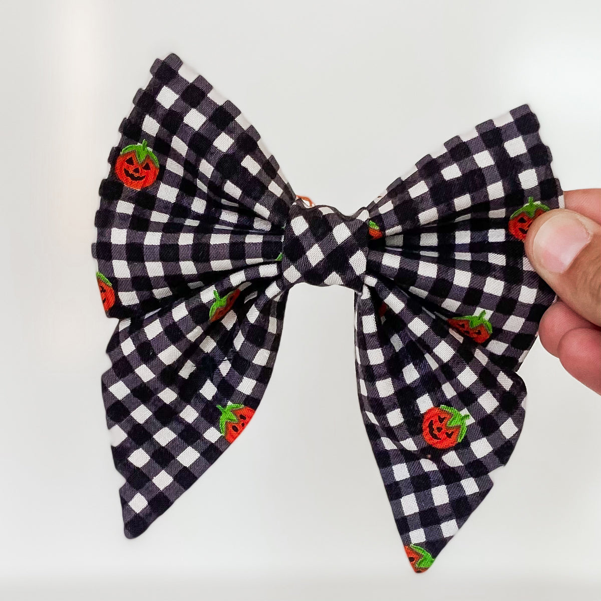Jolly jack-o-lanterns Halloween deluxe sailor dog bow accessory