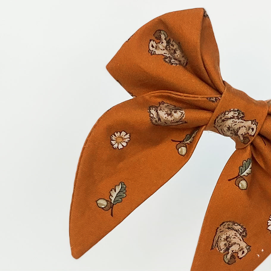 Nuts for fall pumpkin dog sailor bow accessory