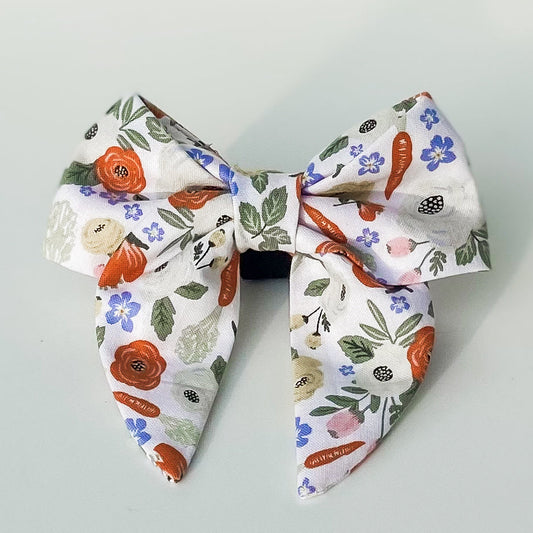 Carrot floral Easter spring dog sailor bow accessory