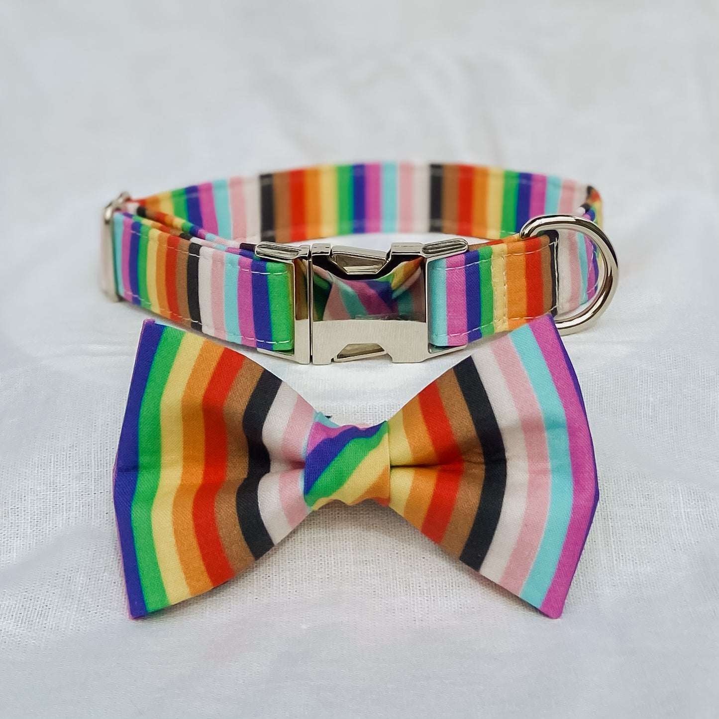 Progress pride flag stripes dog collar equality