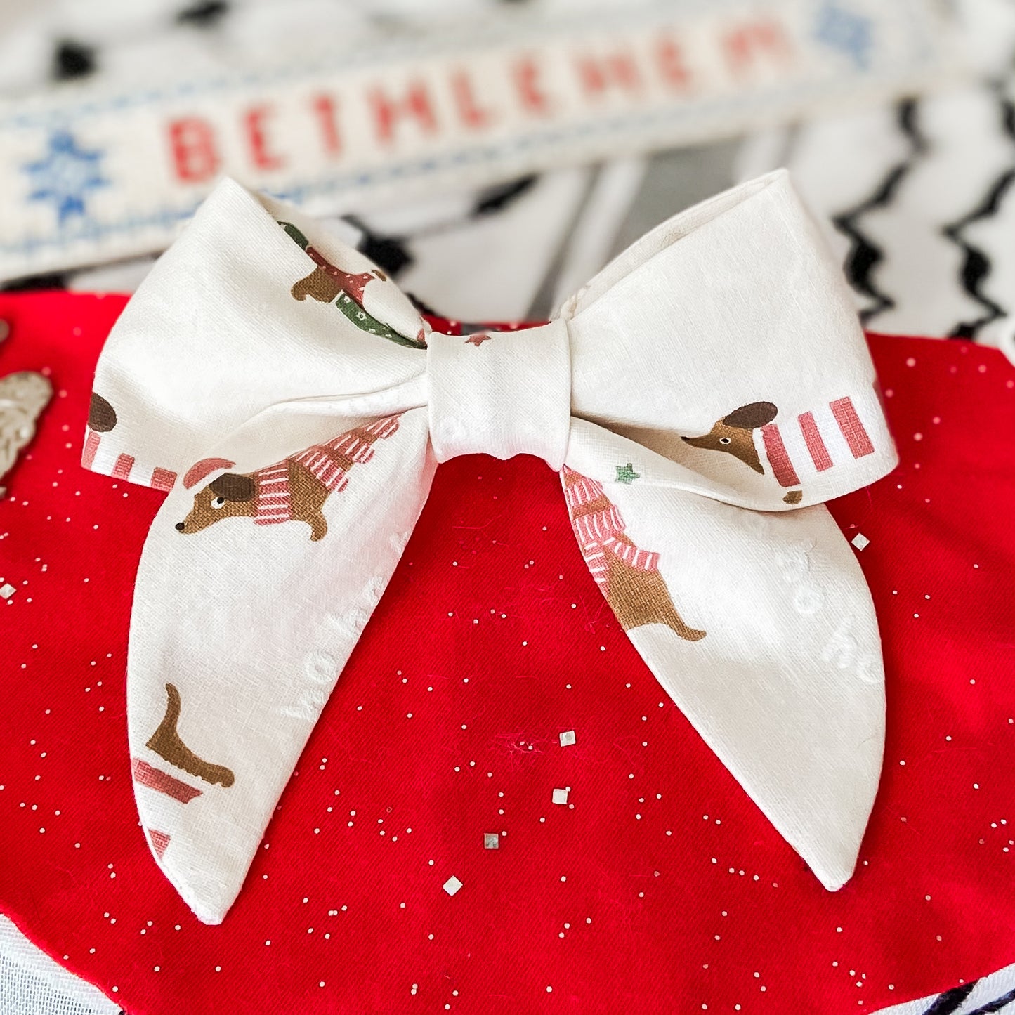Ho ho ho doxies Christmas dog sailor bow tie pet accessory