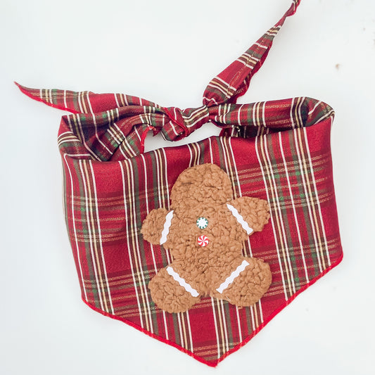 Catch me if you can gingerbread holiday dog bandana