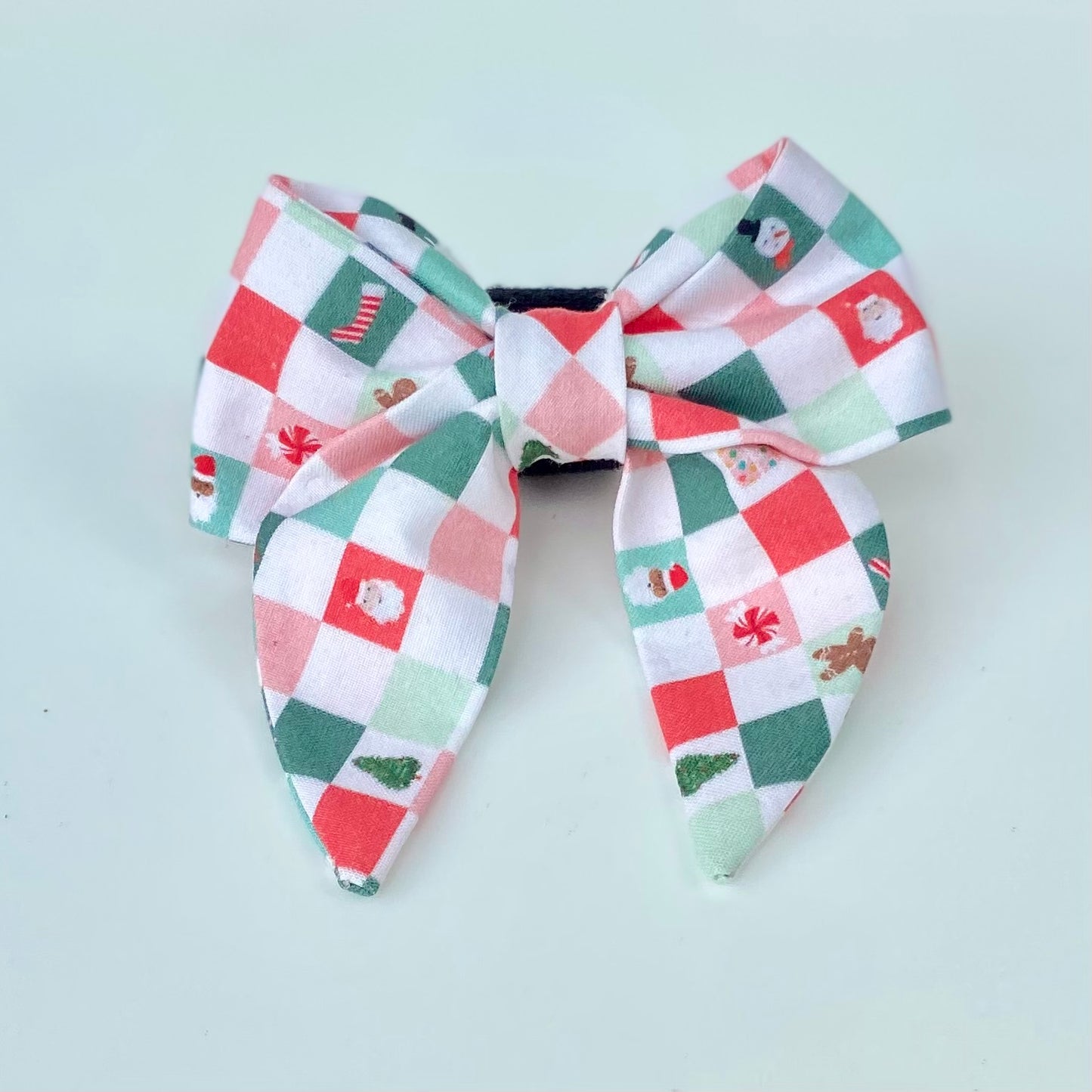 Christmas nostalgia checkerboard Christmas dog sailor bow tie pet accessory