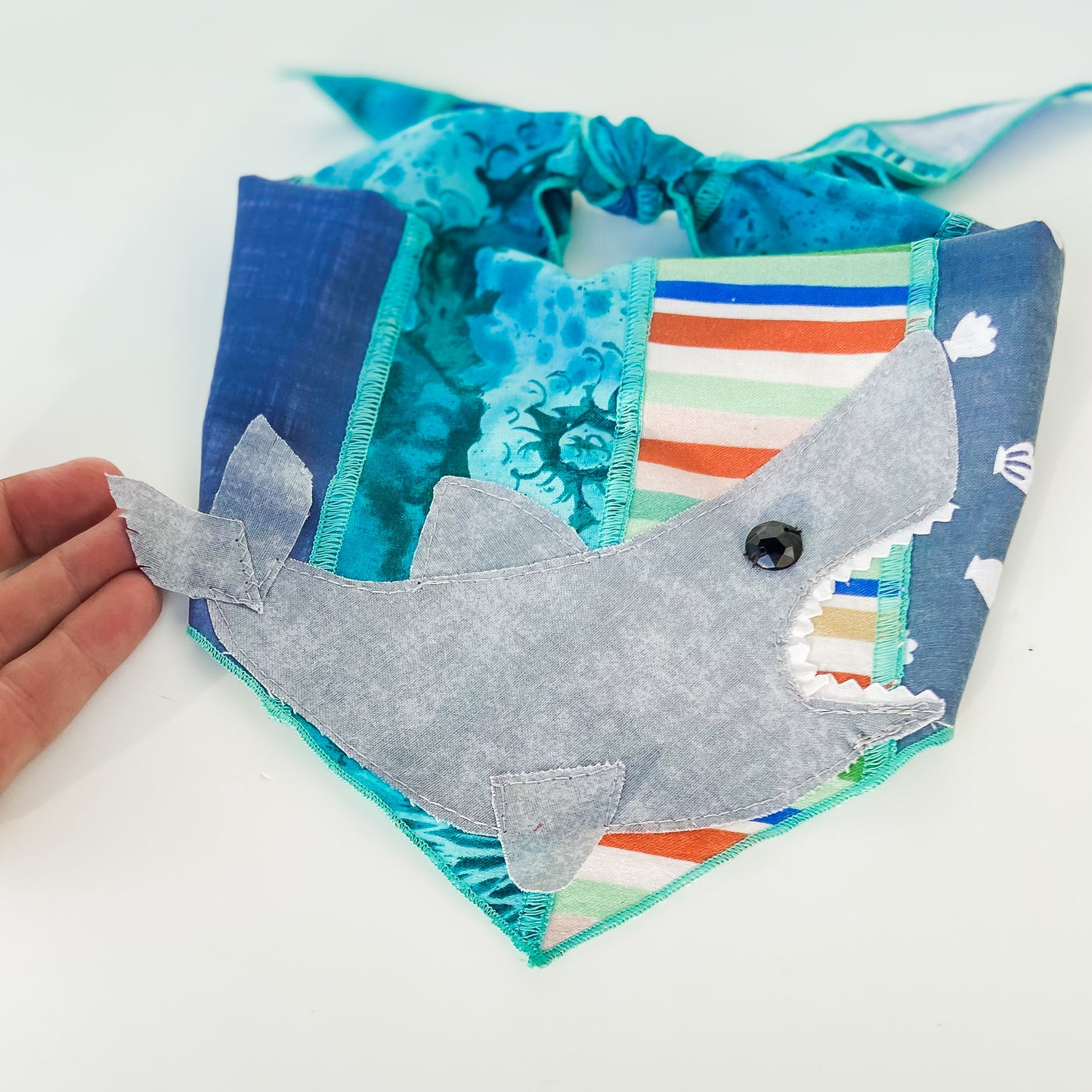 Always hungry shark week dog bandana