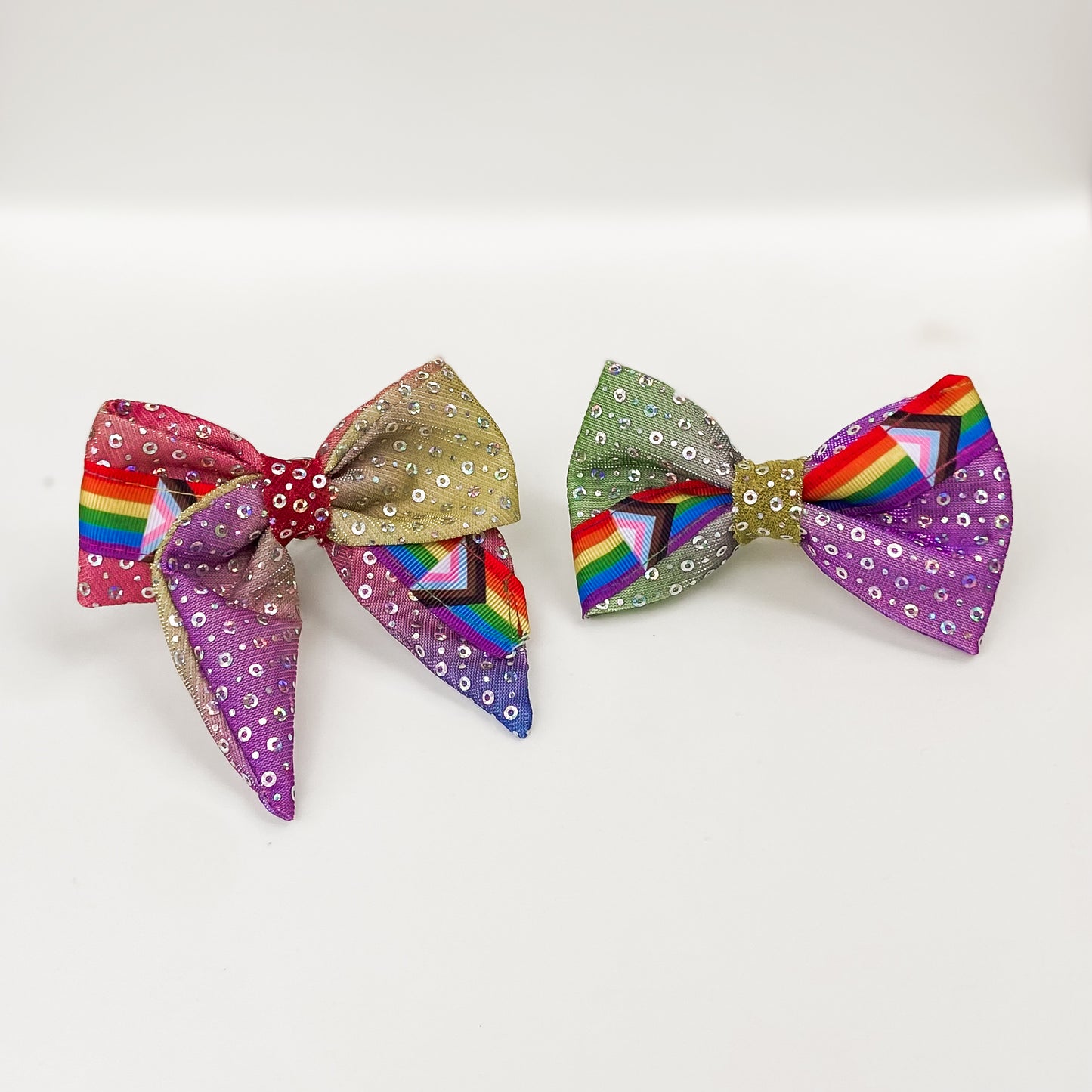 Sparkle sequins pride dog sailor bow accessory
