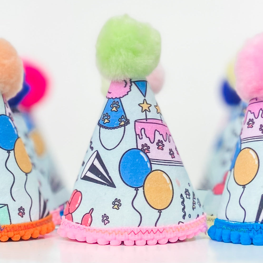 Barkday pawty hat dog party balloons and confetti