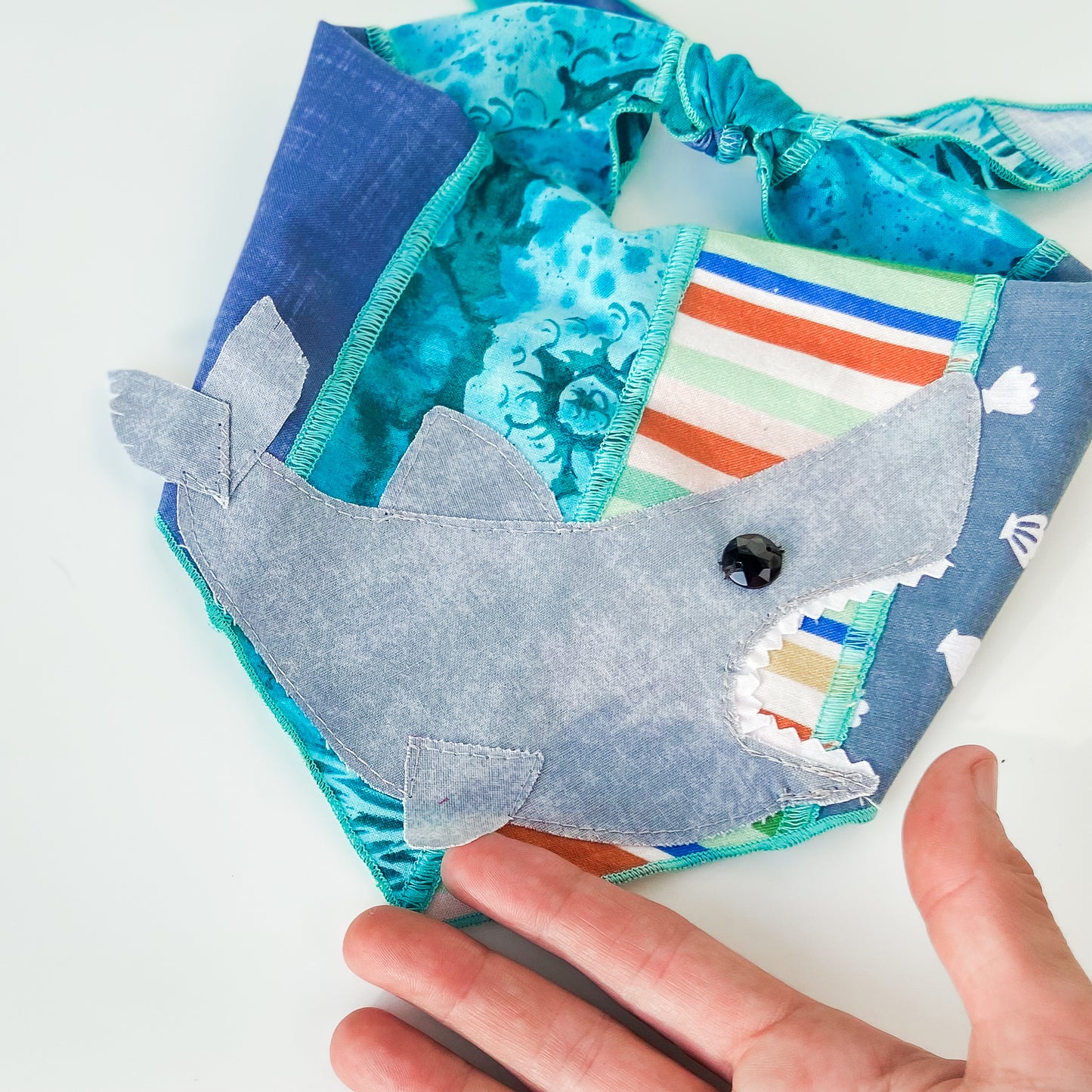 Always hungry shark week dog bandana