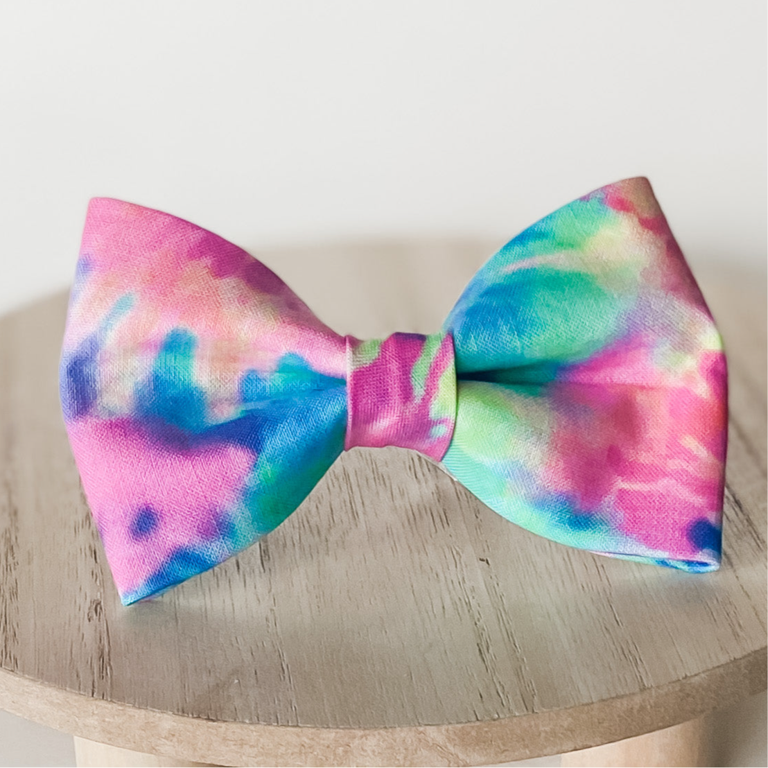 Love always wins tie dye PRIDE dog bow