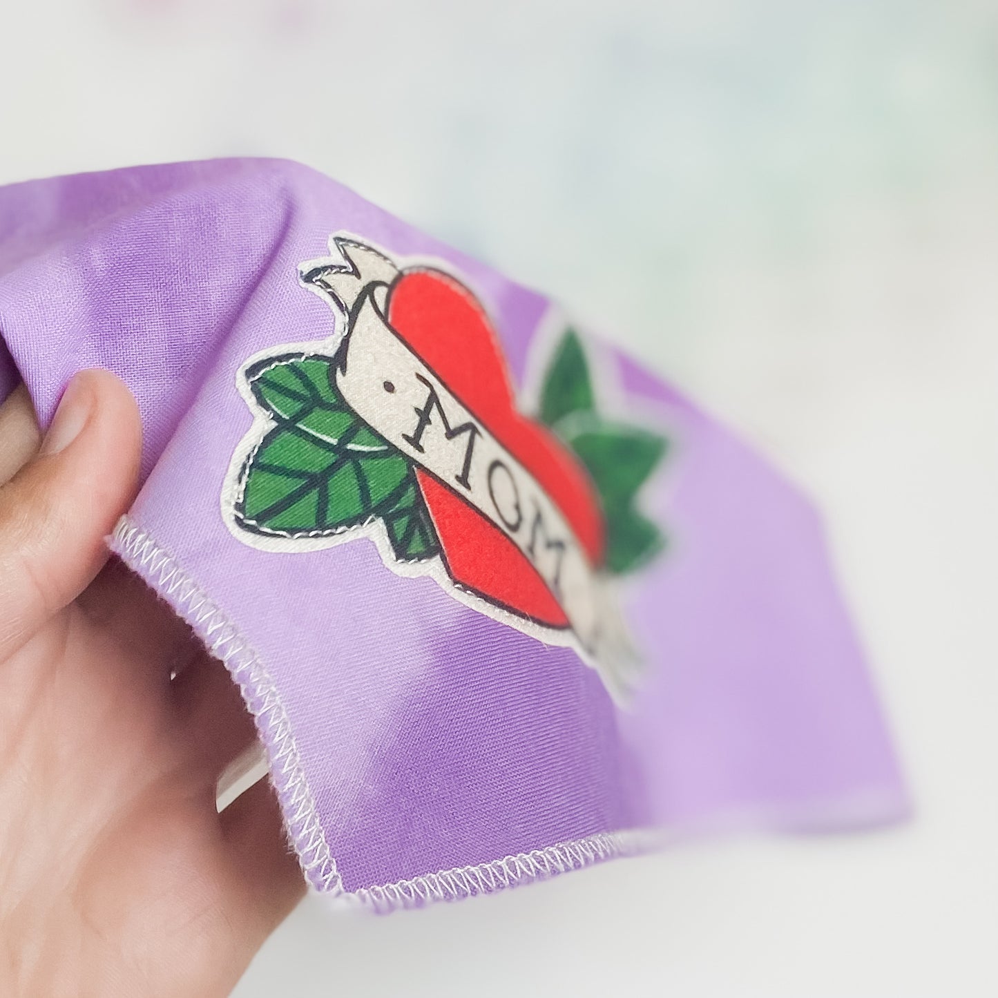Love Mom tattoo heart rose dog bandana
