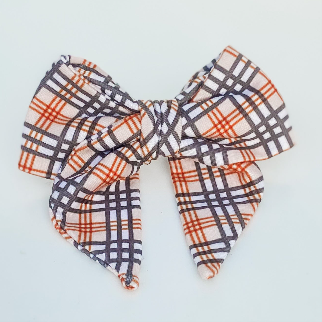 Pumpkin pie plaid dog sailor bow accessory