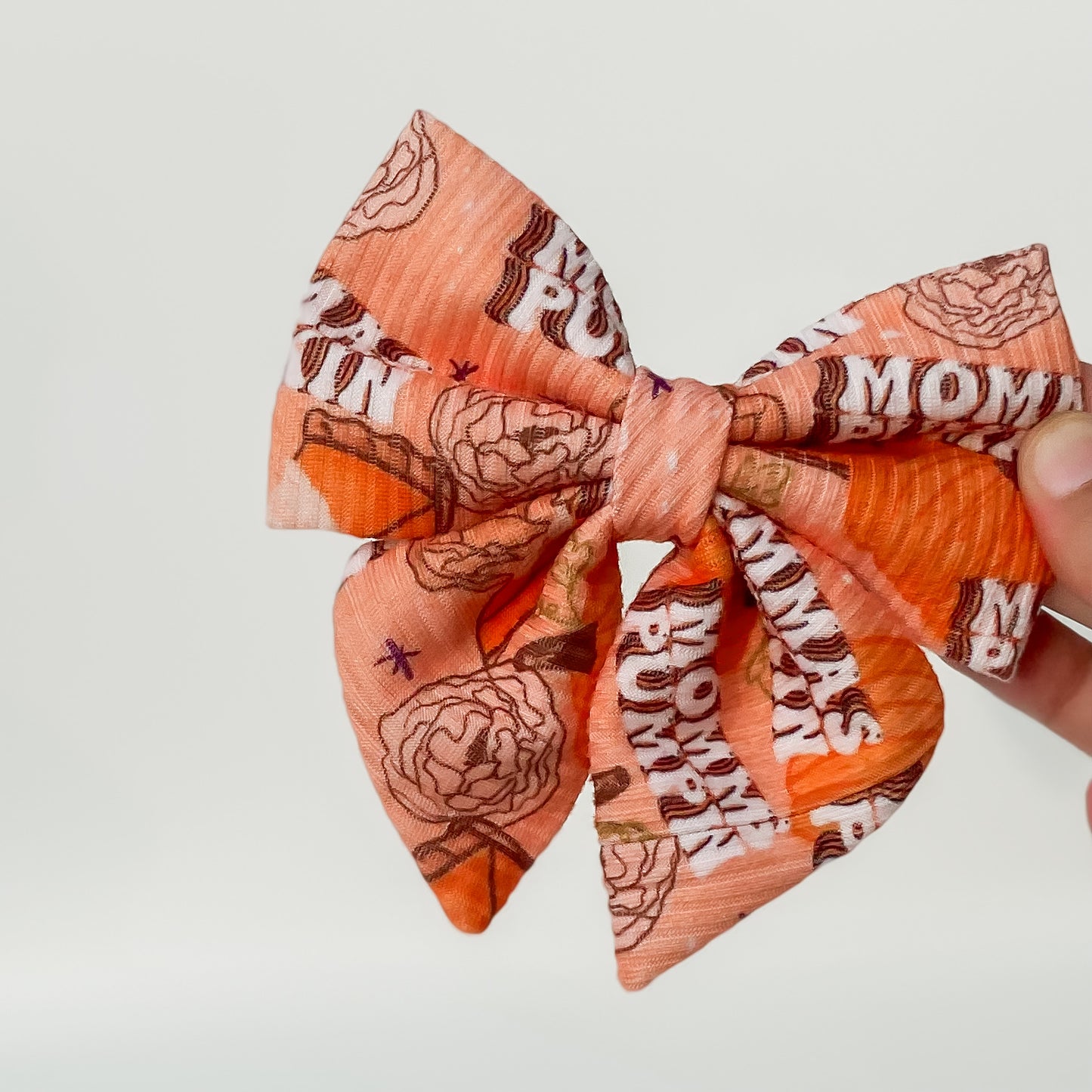 Momma's pumpkin dog deluxe sailor bow accessory for fall