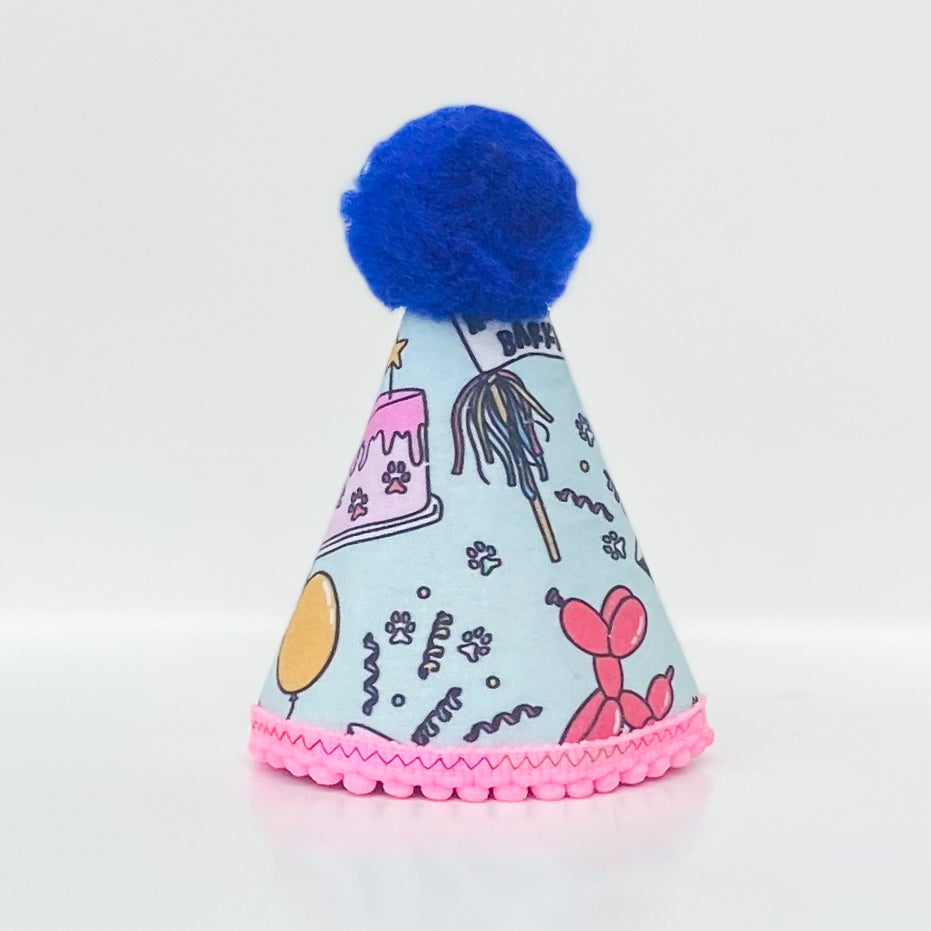 Barkday pawty hat dog party balloons and confetti