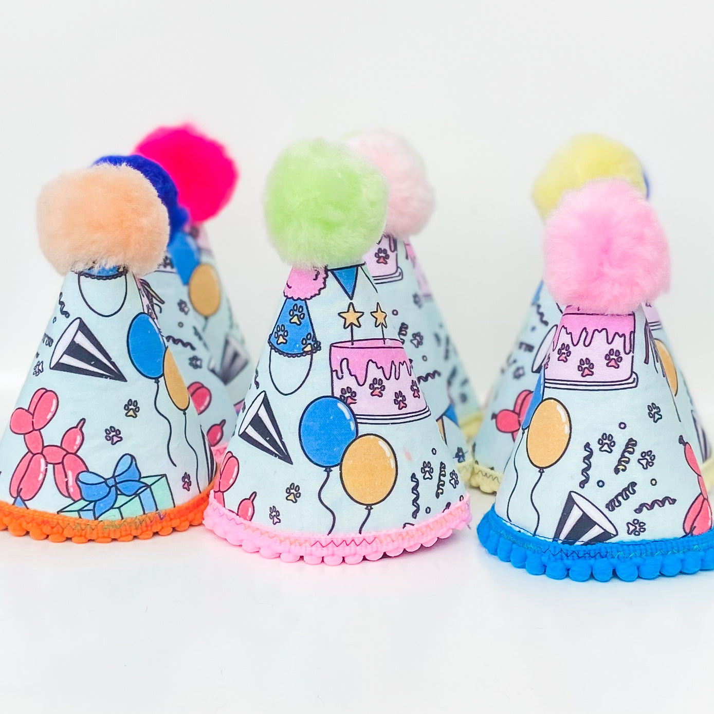 Barkday pawty hat dog party balloons and confetti