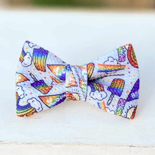 Love Pride rainbows and pennants dog bow tie accessory