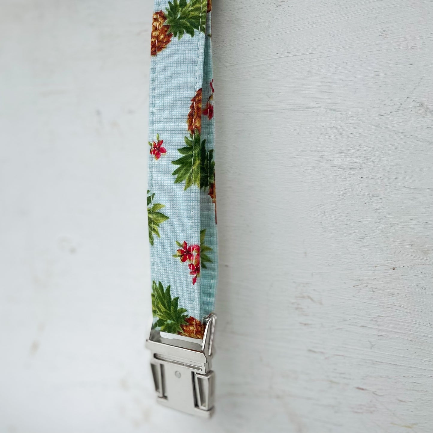 South Pacific tropical dog collar pineapple and hibiscus summer