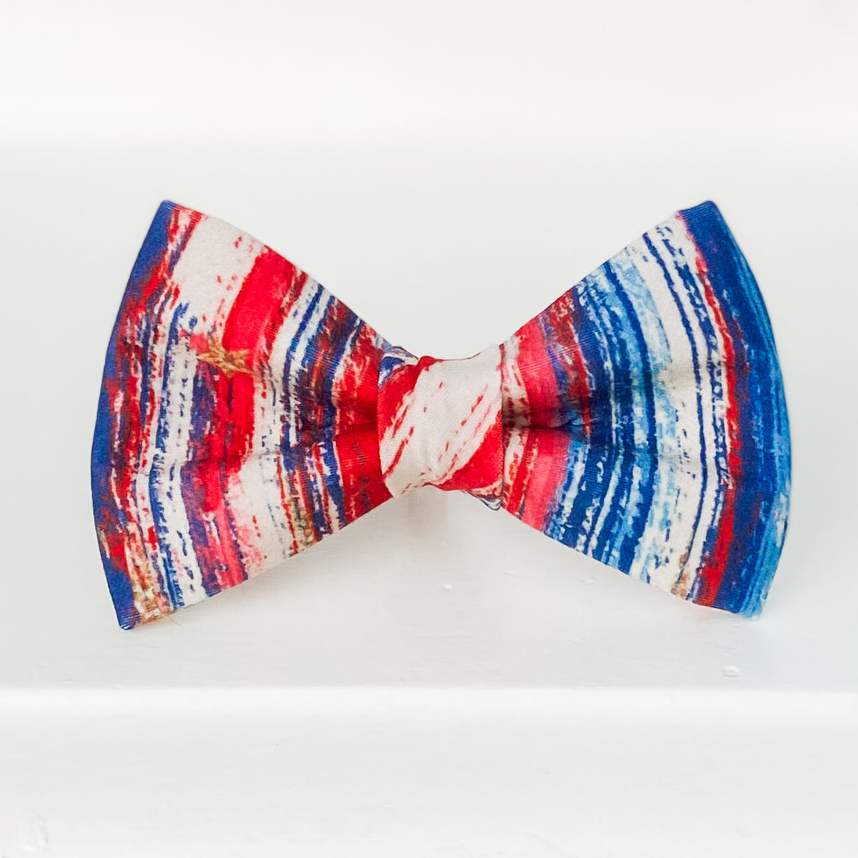 Fourth of July dog bow painted stripes pet accessory