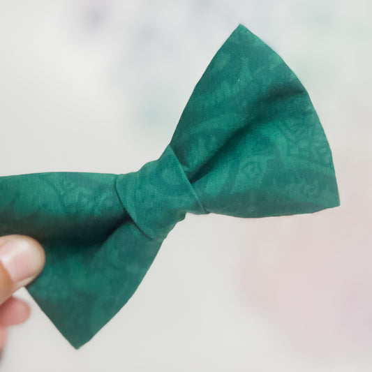 Garden Party evergreen dog bow upcycled fabric