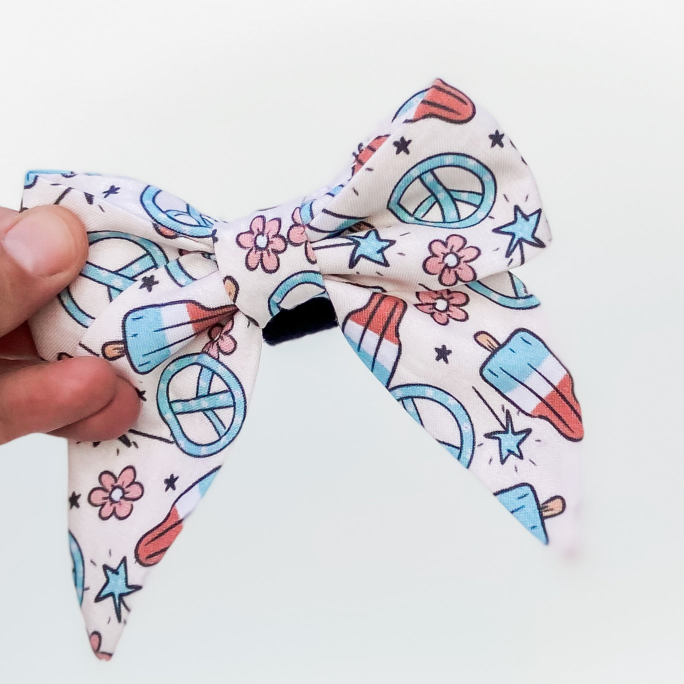Peace pops summer red white and blue dog sailor bow