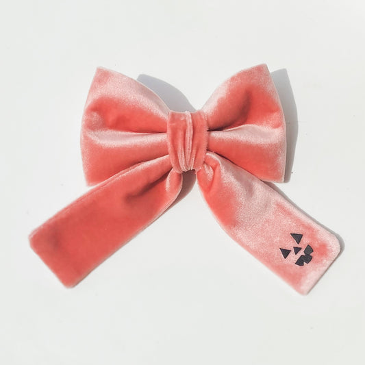Pink spooky pumpkin face Halloween dog deluxe sailor bow accessory