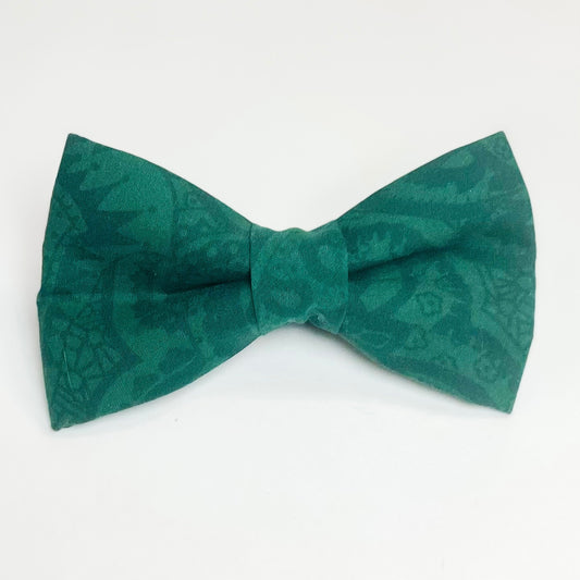 Garden Party evergreen dog bow upcycled fabric