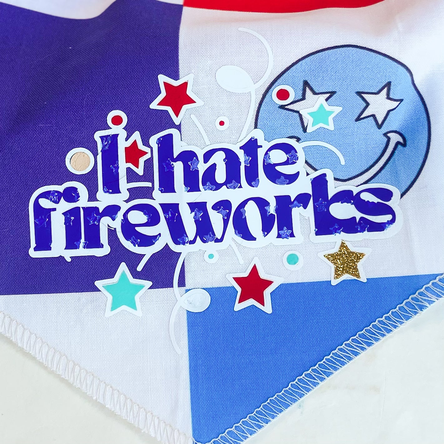 Fourth of July I hate fireworks dog bandana accessory