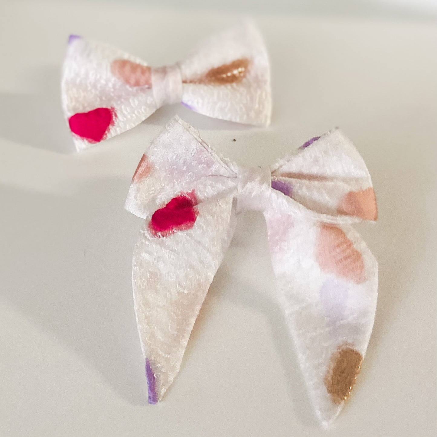 Sweetheart embroidered chiffon Valentine's dog bow pet accessory