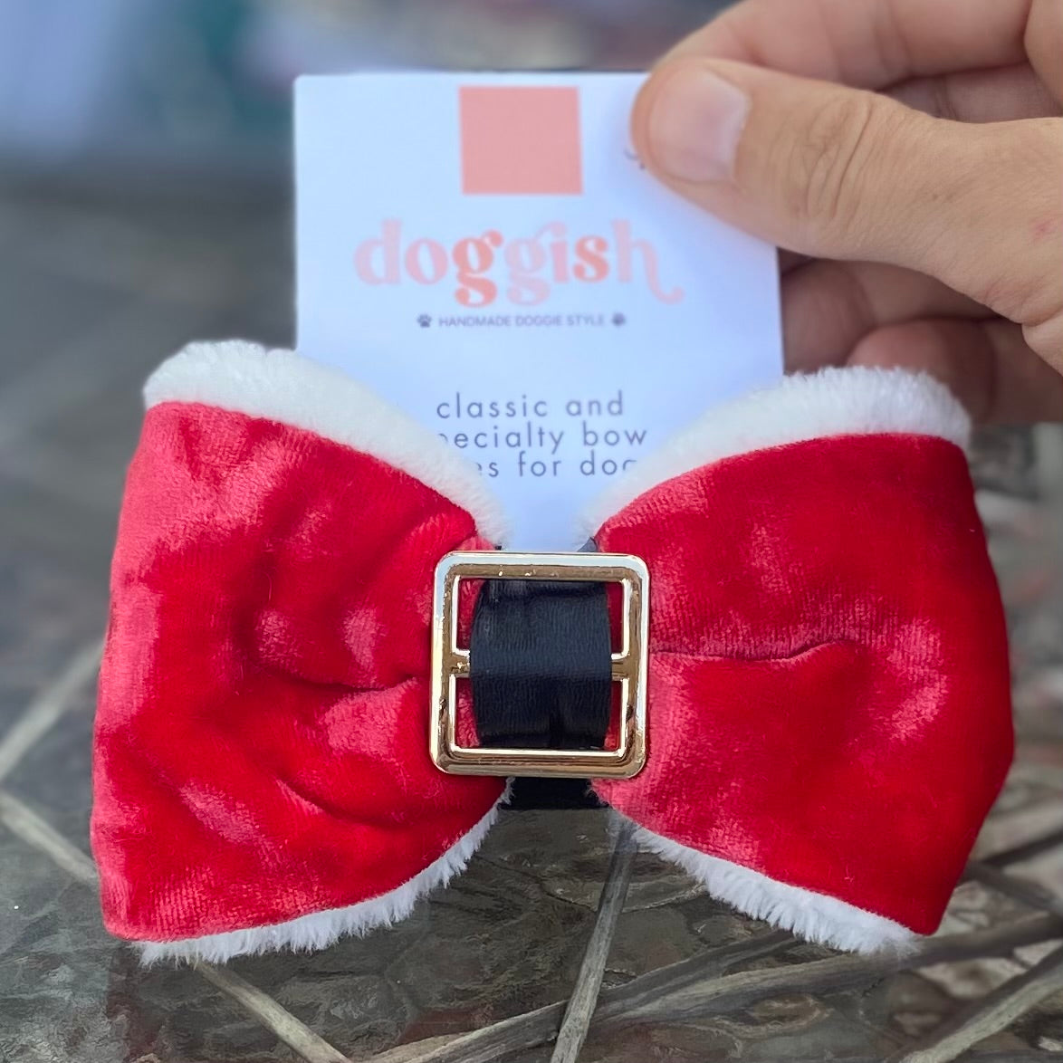 Santa Paws Christmas dog bow tie pet accessory