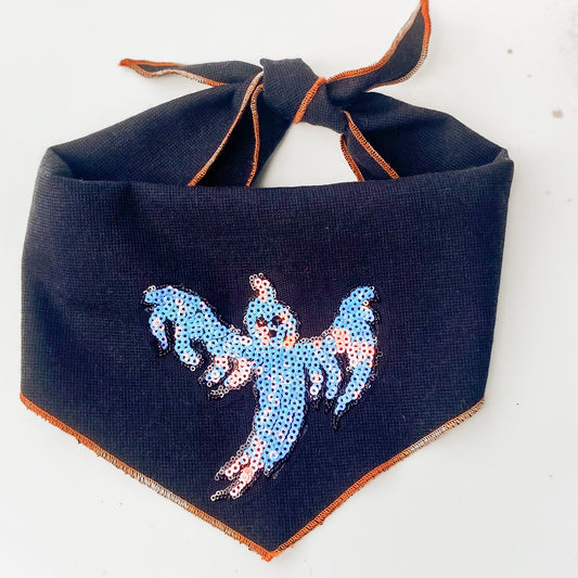 Sequin ghosts Halloween dog bandana
