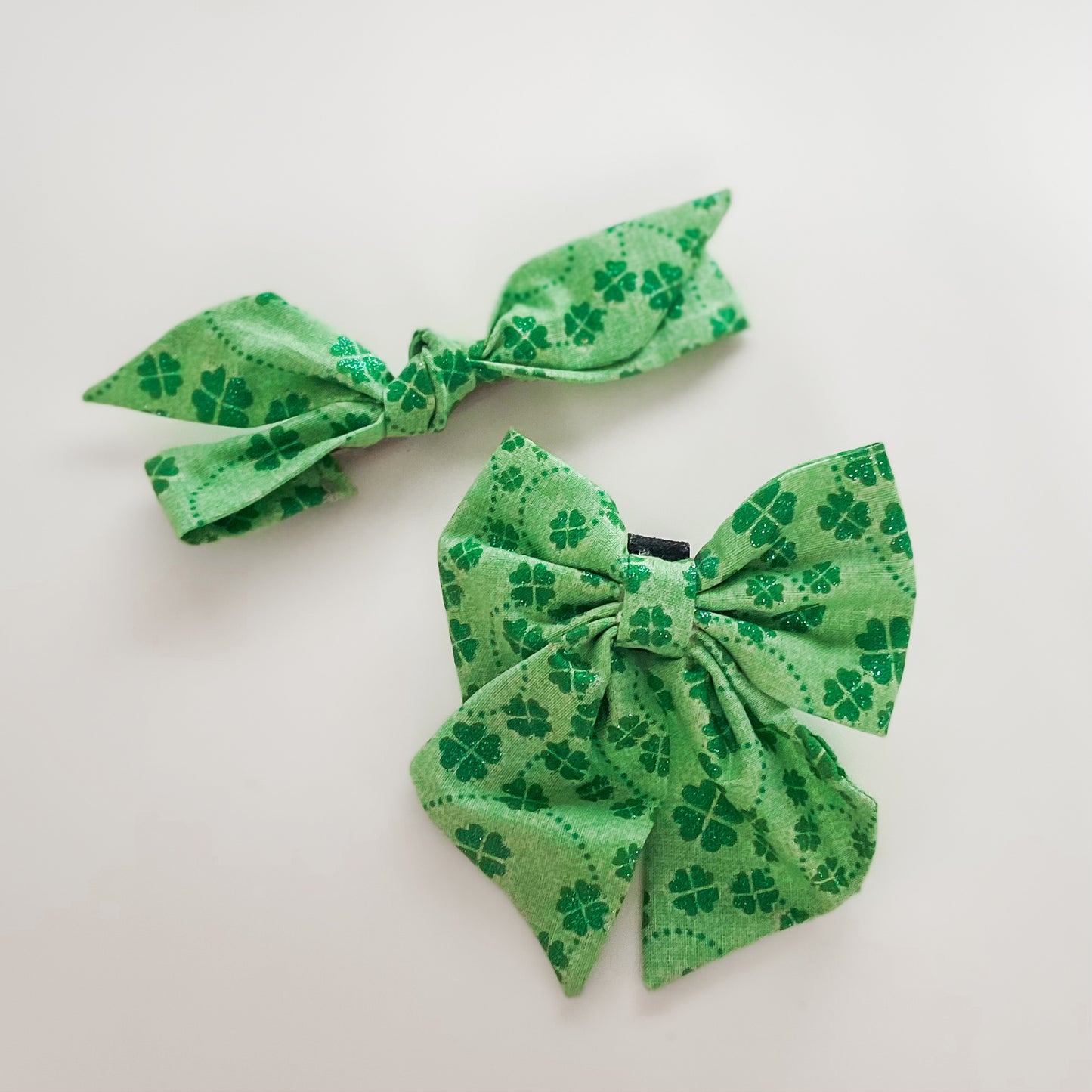 St. Patricks day Small Dog accessory set in glitter green