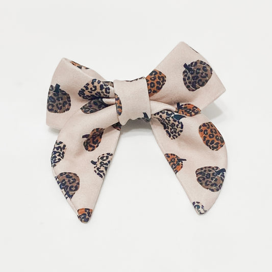 Cheetah pumpkins bold neutral colors dog sailor bow accessory