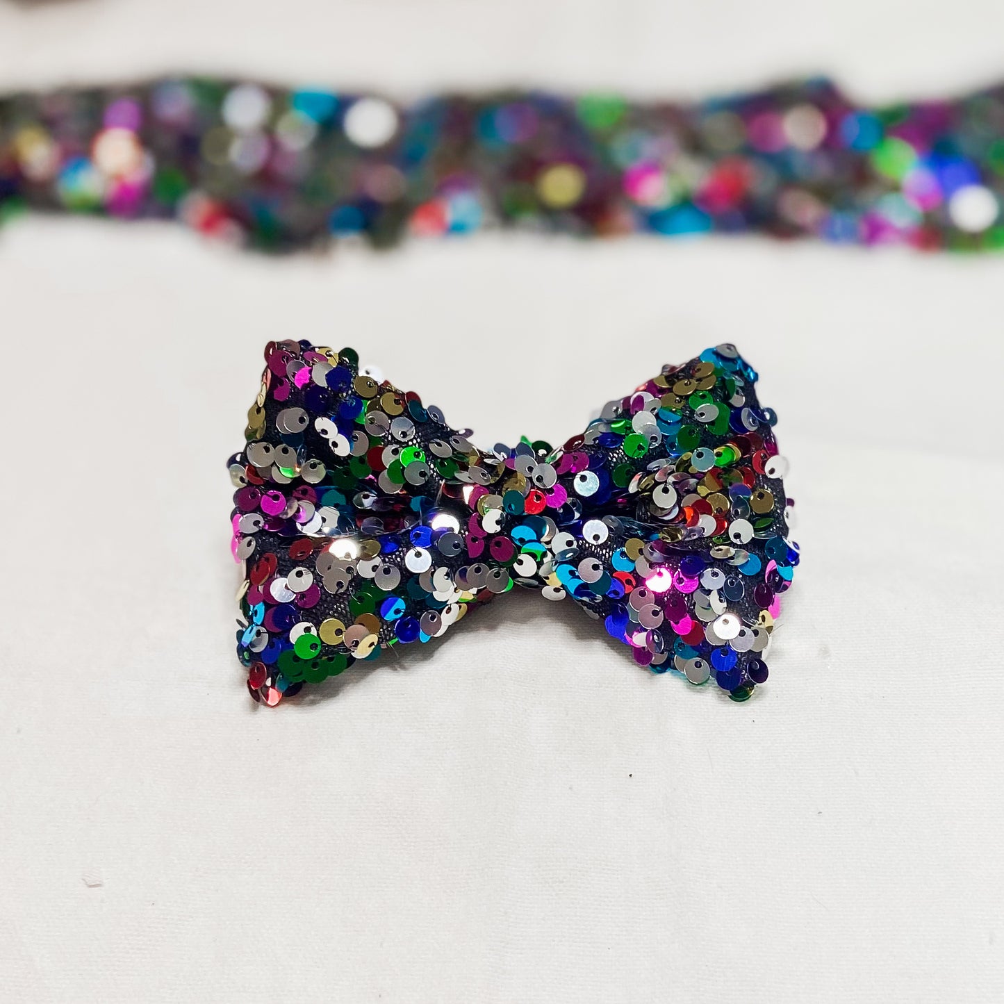 Bejeweled midnights New Year’s Eve dog bow tie pet accessory