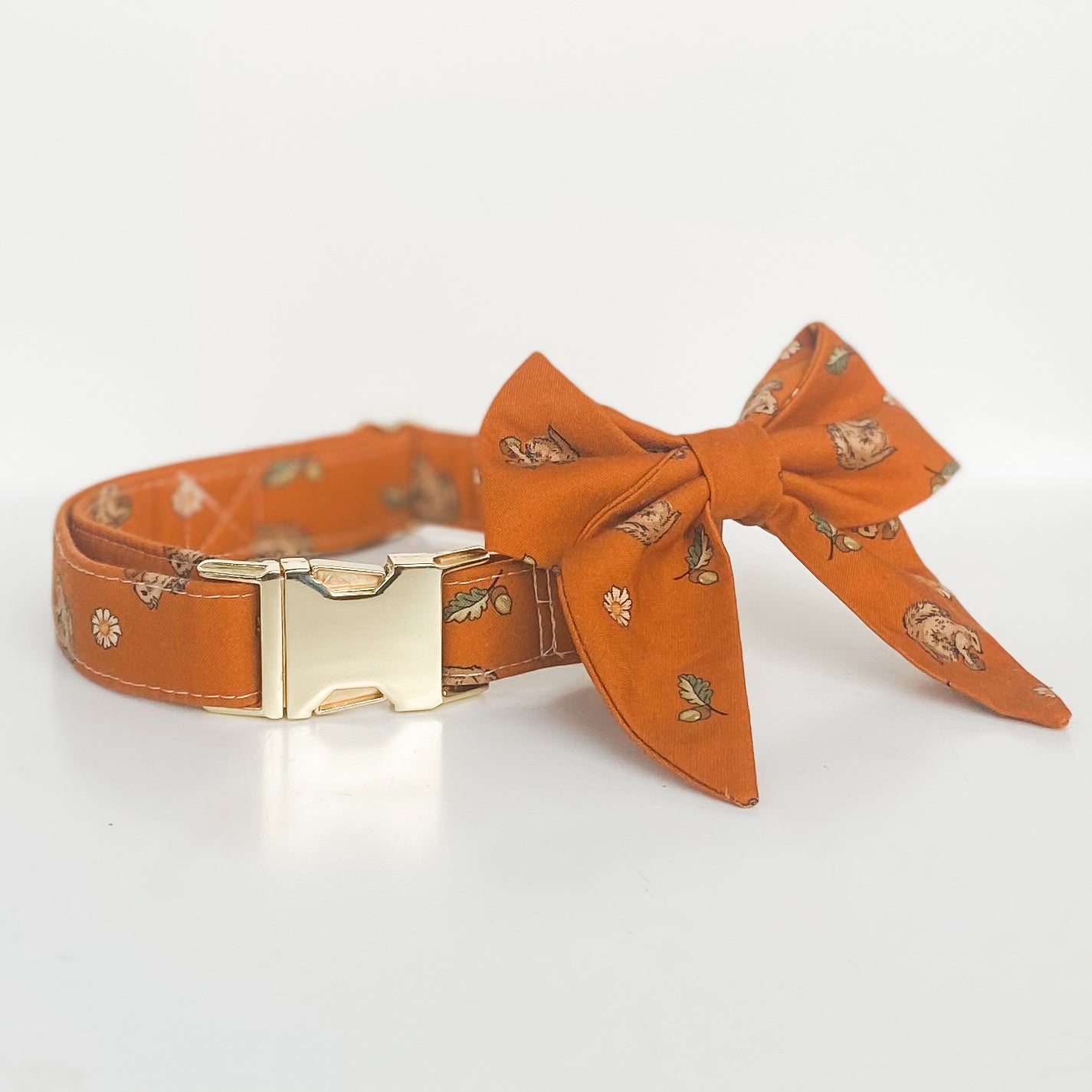 Nuts for fall pumpkin dog sailor bow accessory