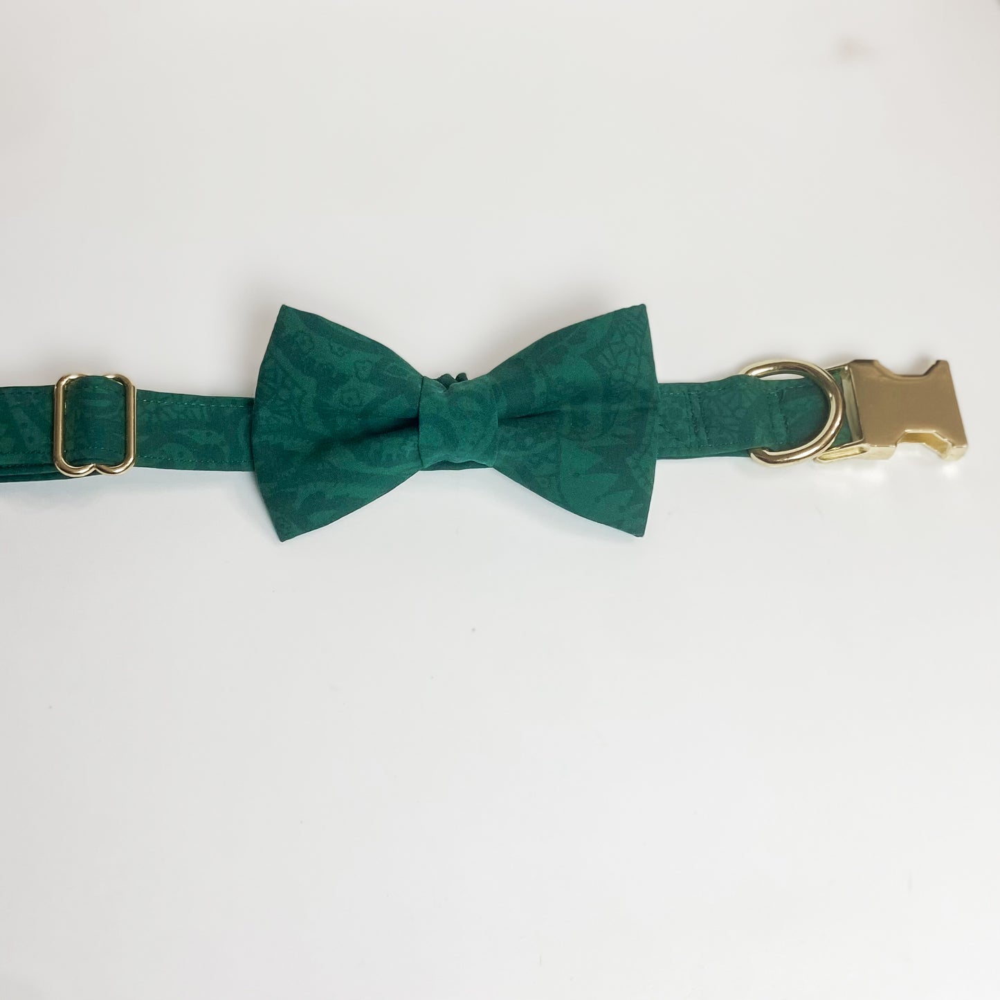Garden Party evergreen dog bow upcycled fabric