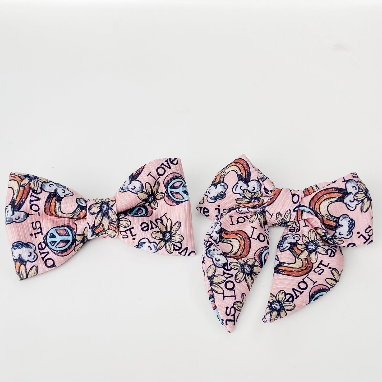 Love is love warm tones dog bow accessory