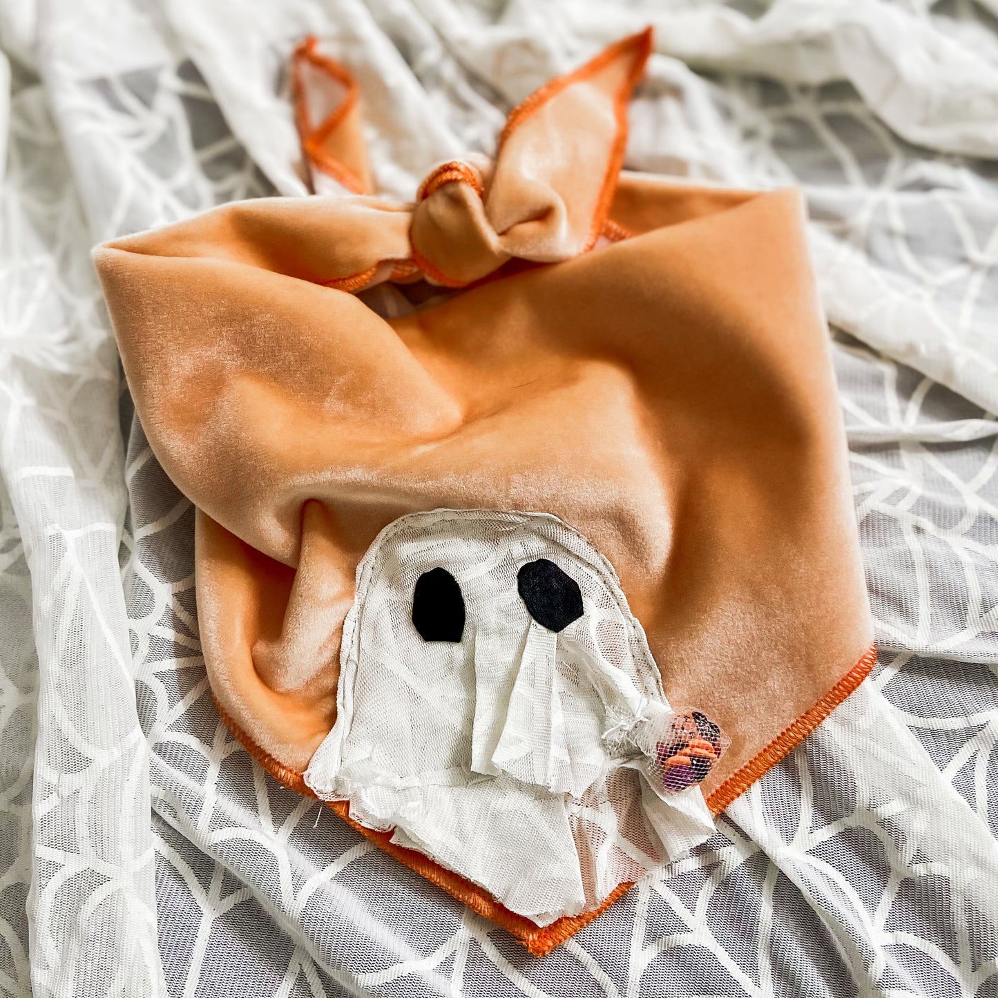 PRE ORDER Boo! Glowing Trick or treat ghostie dog bandana pet accessory