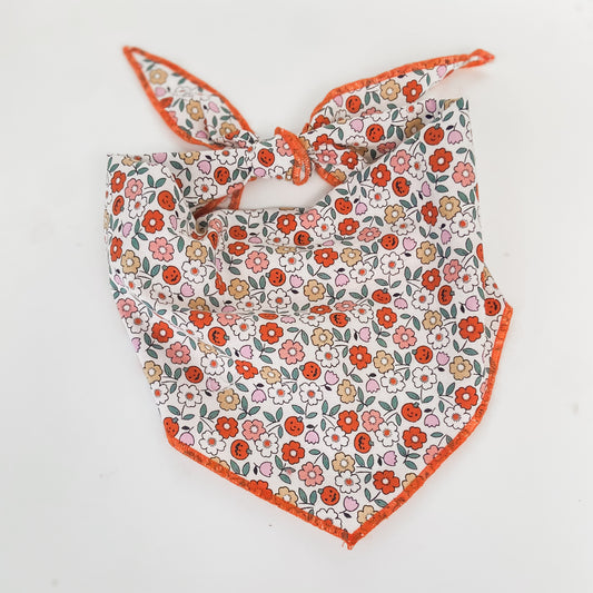 Pumpkin flowers halloween dog bandana pet accessory