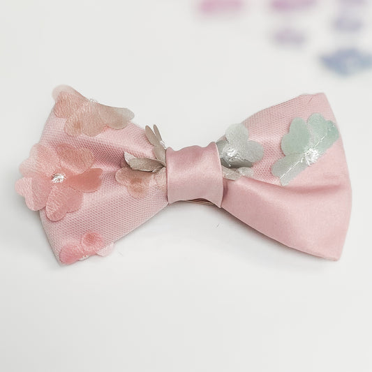In Bloom floral dog bow with fluttery floral accents