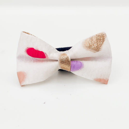 Sweetheart embroidered chiffon Valentine's dog bow pet accessory