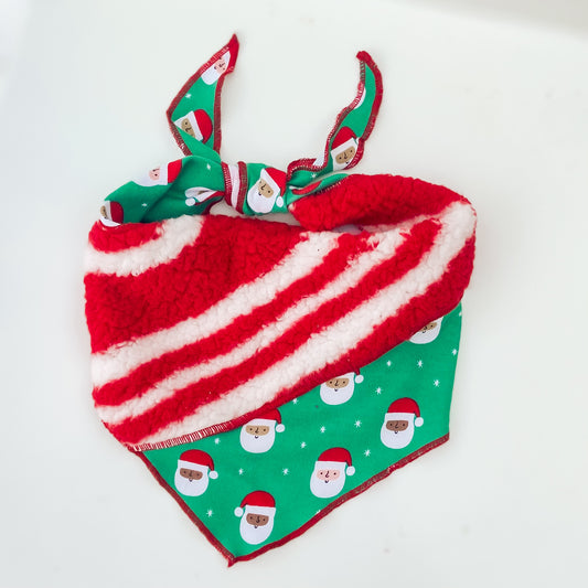 Santas of the world dog holiday Christmas bandana fleece