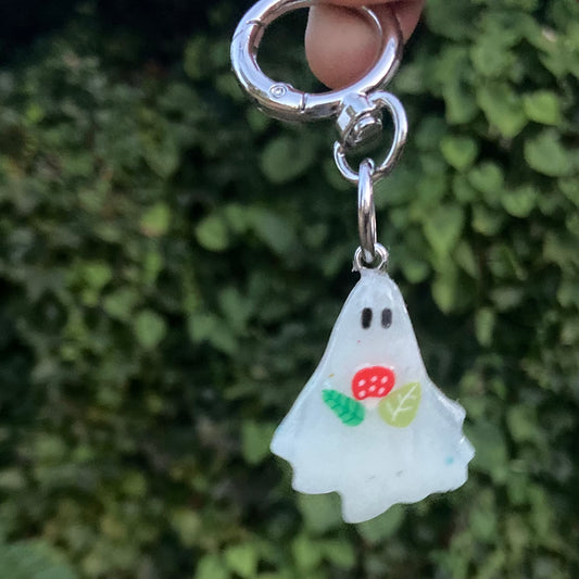 Ghost dog collar charm glow in the dark cottagecore