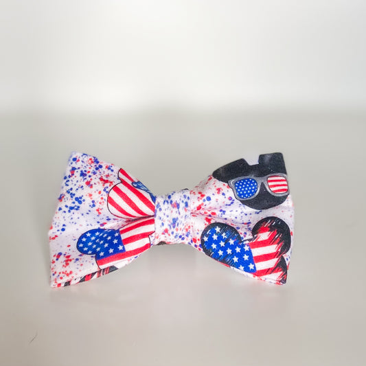 Mouse ears Fourth of July dog bow accessory