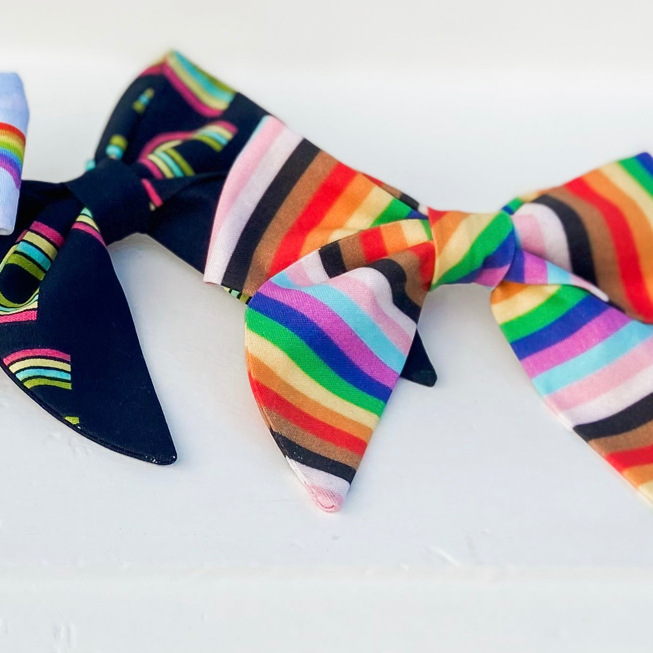 PRIDE progress flag stripes dog sailor bow tie accessory