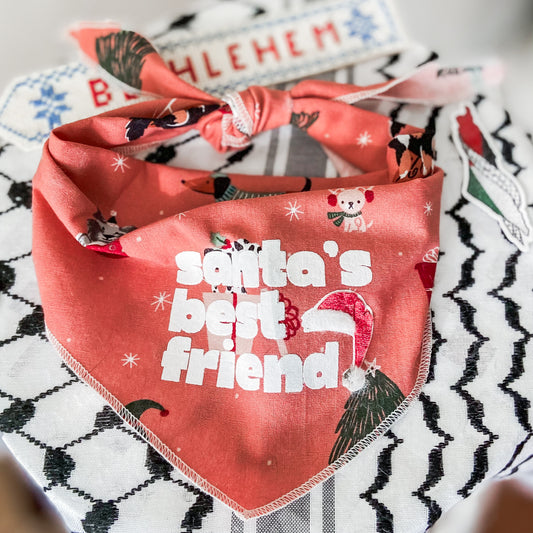 Santa’s Best Friend Christmas dog bandana pet accessory