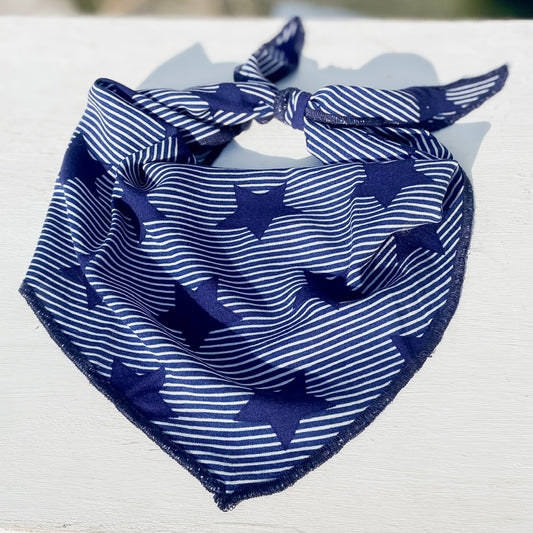 Stars and stripes 4th blue summer dog bandana
