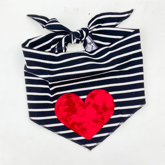 True Love red velvet dog valentine bandana pet accessory