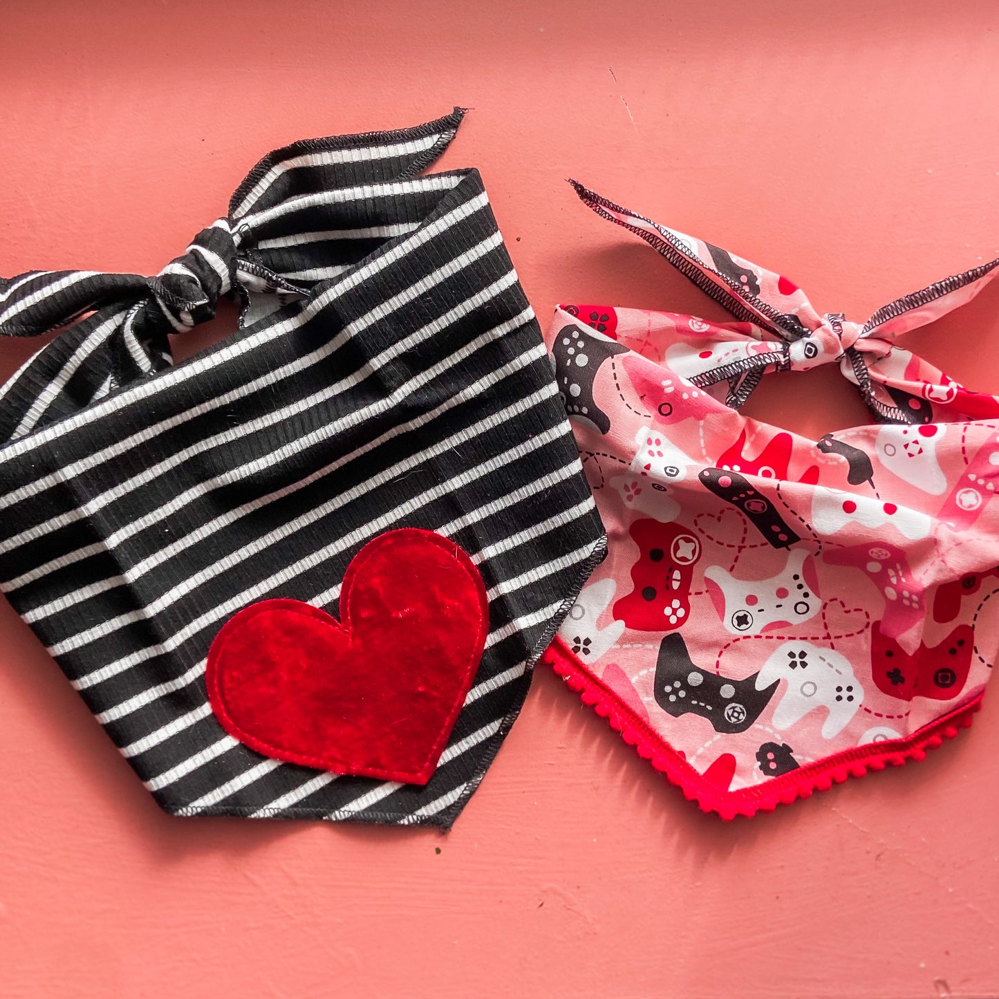 True Love red velvet dog valentine bandana pet accessory