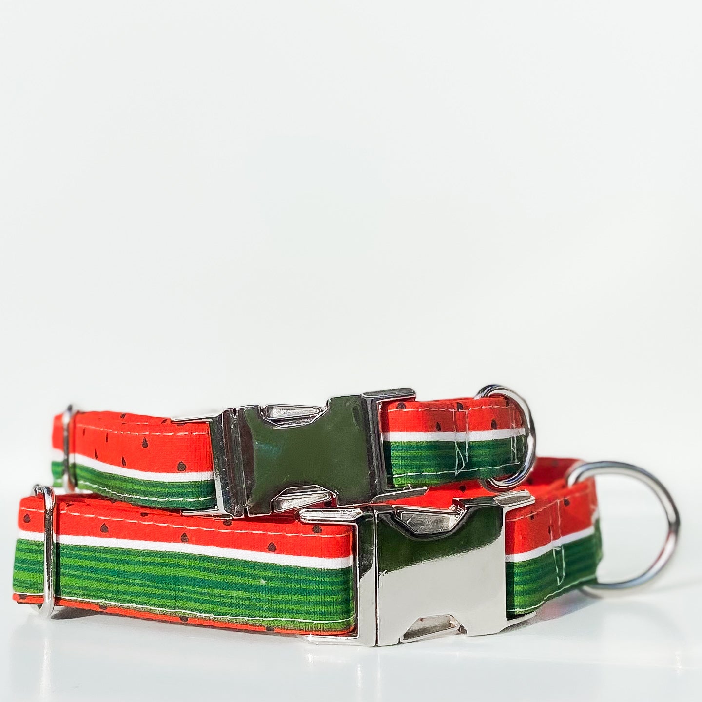 Watermelon stripes handmade dog collar