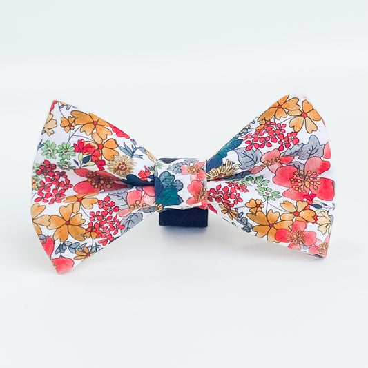 Vintage inspired floral dog bow pet accessory