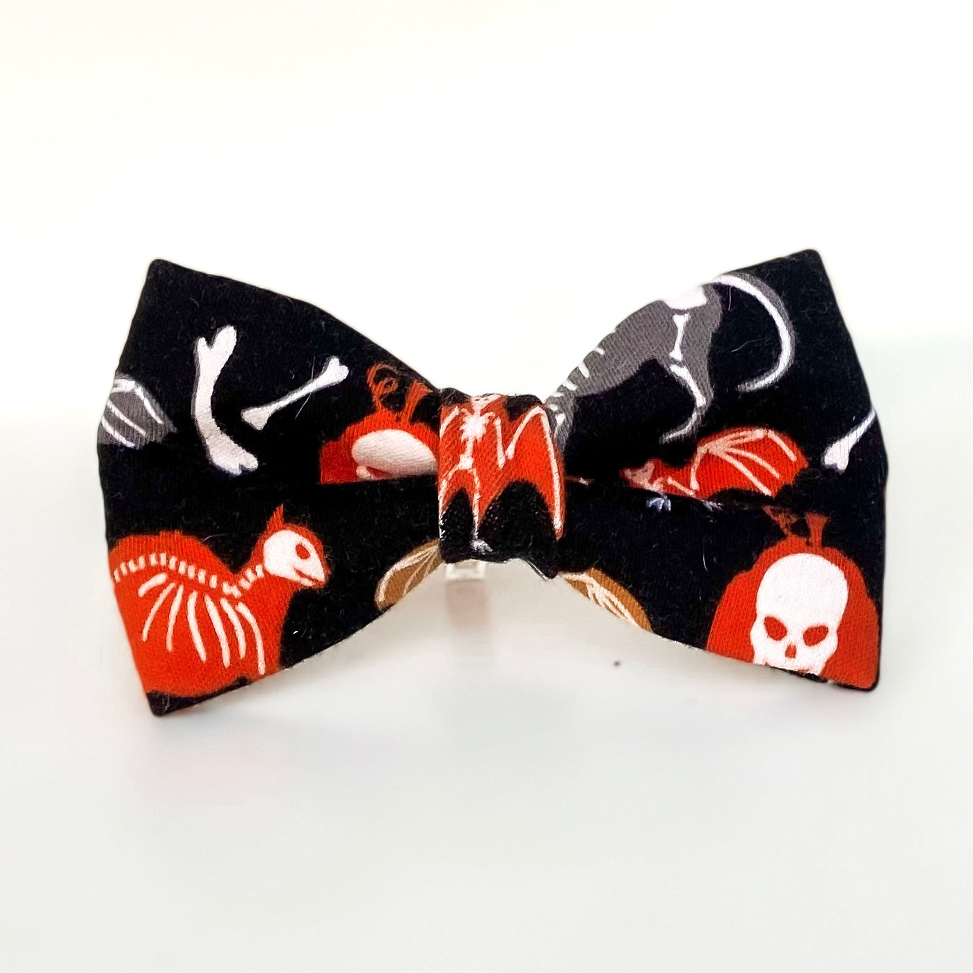 Glow in the dark skeleton Halloween dog bow tie