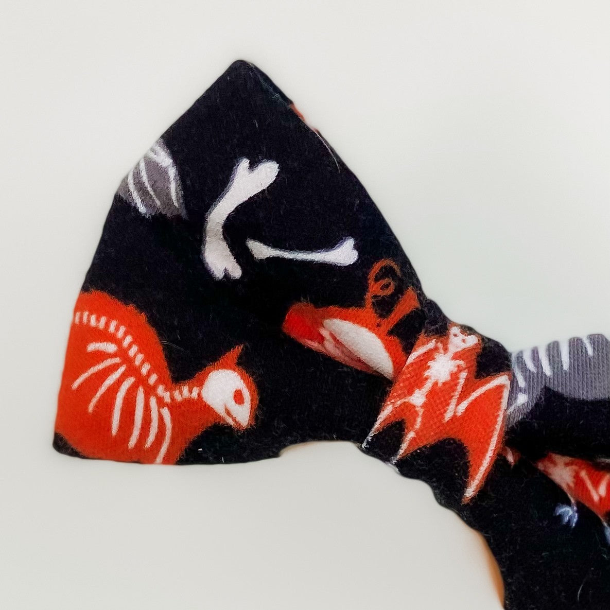 Glow in the dark skeleton Halloween dog bow tie